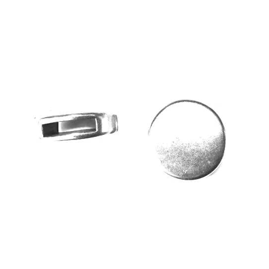 Passant pastille 10mm en zamac plaqué argent. - Argent