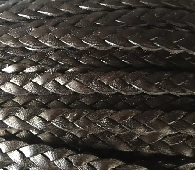 Cuir tressé 6mm-ITALIEN - testa di moro