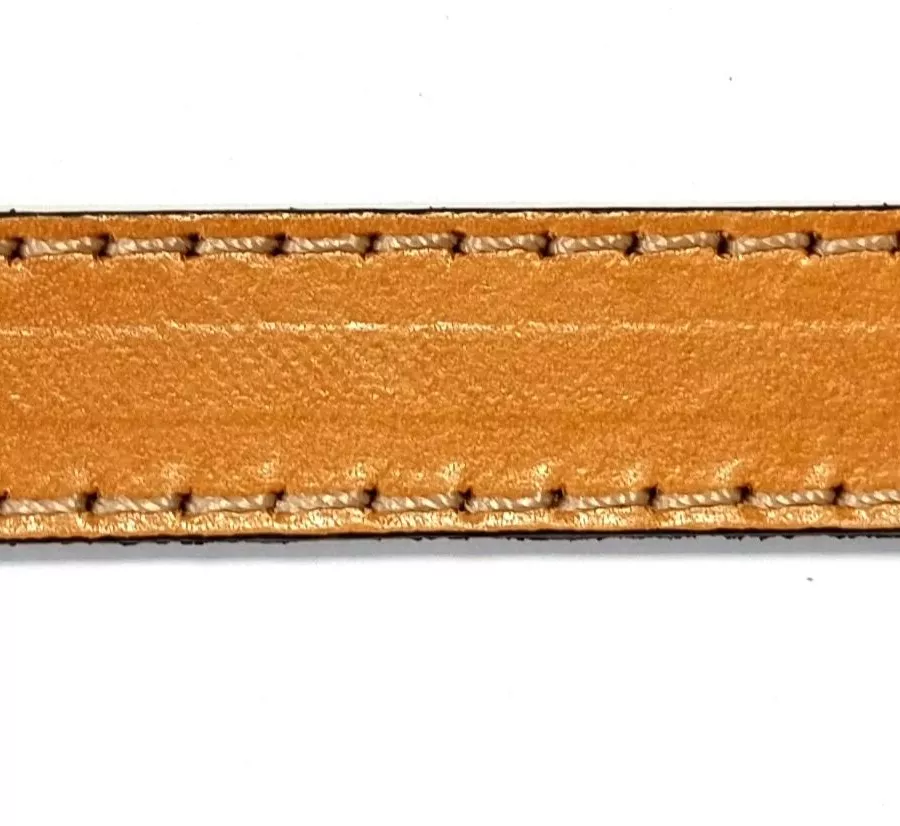 Cuir de veau cousu 15mm - Camel