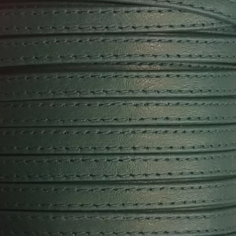Cuir de chevre double couture 5mm souple  - Forest