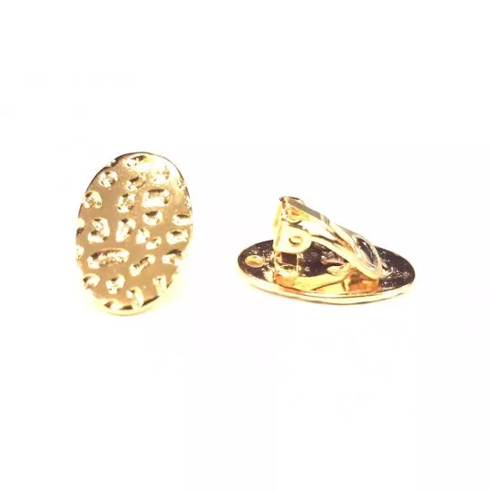 BO à clips ovales martelées - Or