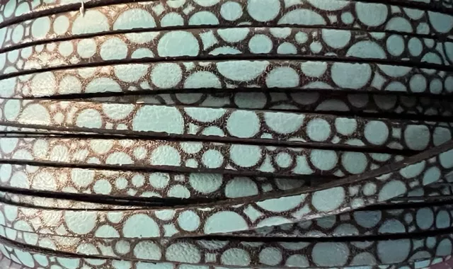 cuir de veau 3mm imprimé, NOUVEAUX MODELES  - Turquoise