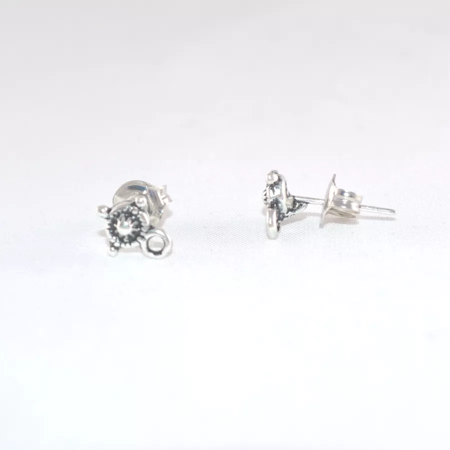 Boucles d'oreille avec anneau accroche breloque
