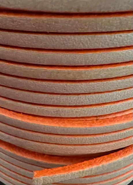 Cuir de veau en 3mm avec des bords colorés - Orange arizona