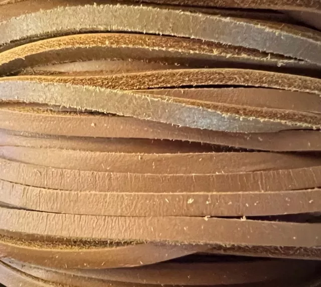 Cuir Nautique 3.5 x2.2mm pour sautoir ou bracelet - Camel