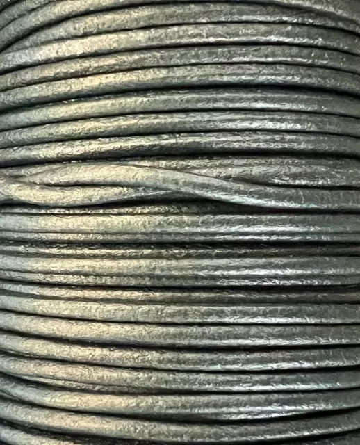 Cuir rond 2 mm couleurs pastel et métallisées - Forest metalisé