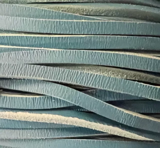 Cuir Nautique 3.5 x2.2mm pour sautoir ou bracelet - Bleu azur