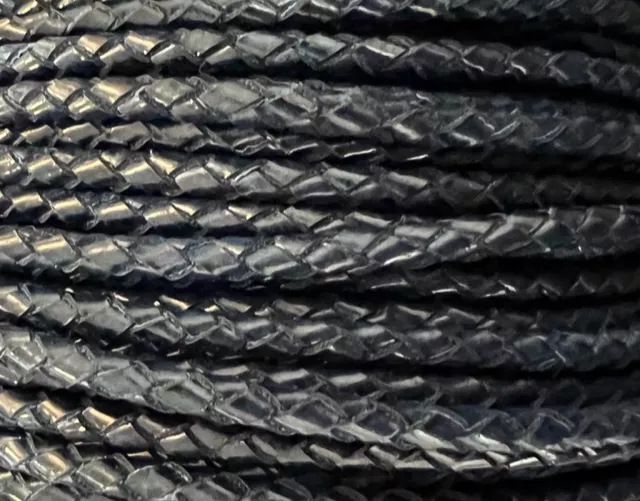 Tressé rond 4mm syntetique, VEGAN, 11 COULEURS - Bleu marine