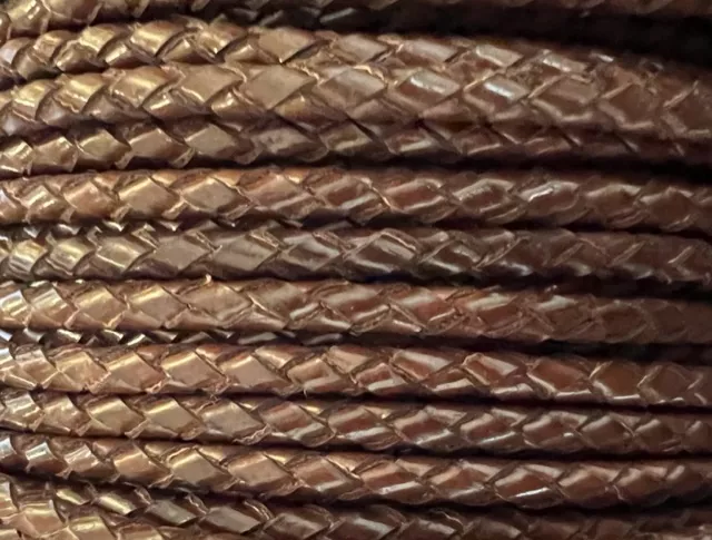 Tressé rond 4mm syntetique, VEGAN, 11 COULEURS - Marron foncé