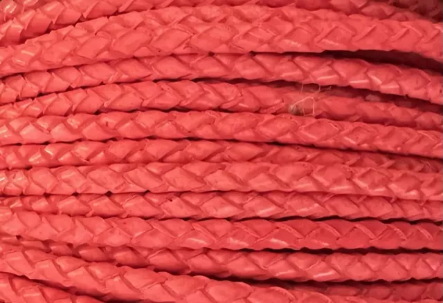 Tressé rond 4mm syntetique, VEGAN, 11 COULEURS - Rose