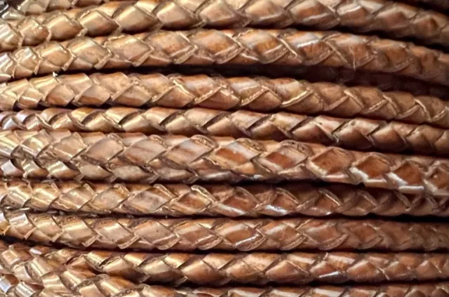 Tressé rond 4mm syntetique, VEGAN, 11 COULEURS - Marron moyen