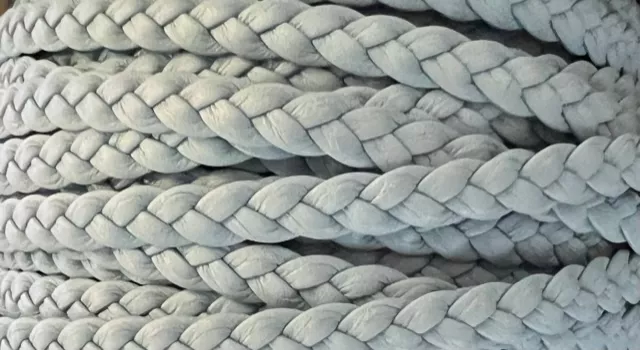 Cuir Italien tressé chèvre en 7mm - Vert d'eau