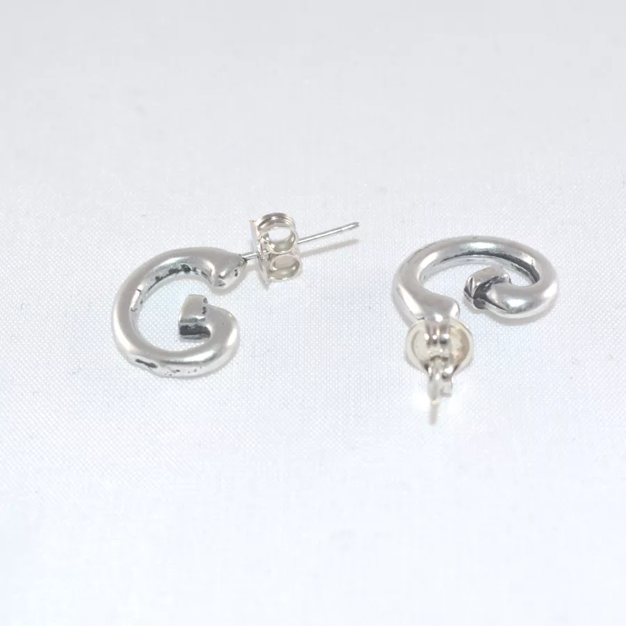 Boucles d'oreille demi-créole  plaqué argent