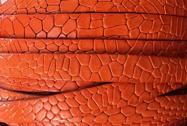 Cuir de Veau motif cailloux 10mm-NOUVLLES COULEURS - Orange