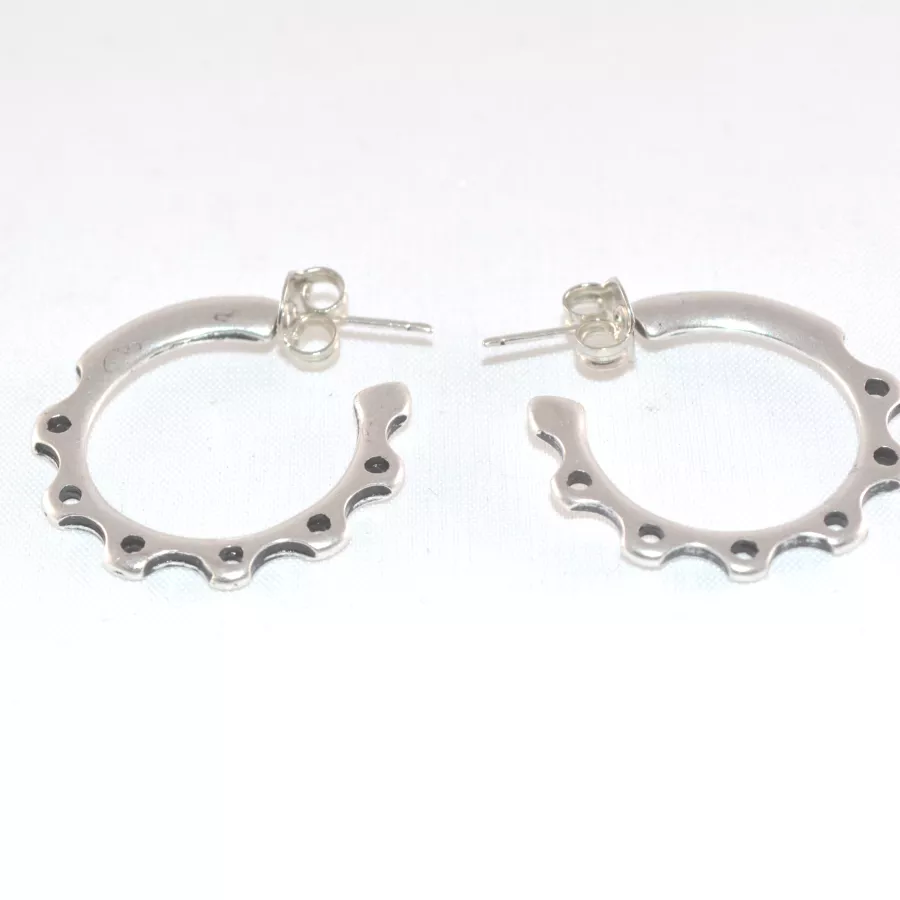 Boucles d'oreille demi-créole  plaqué argent