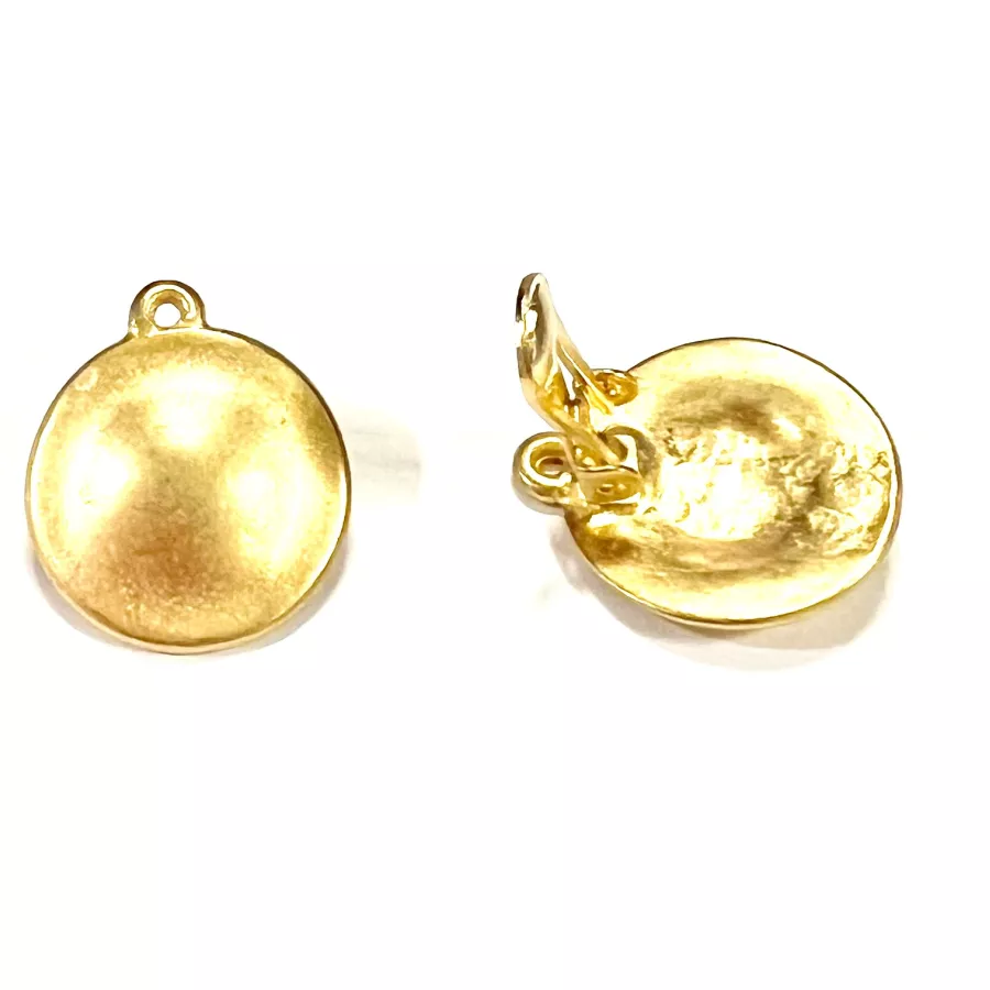 Boucles d oreilles à clips en forme de pastille - Or