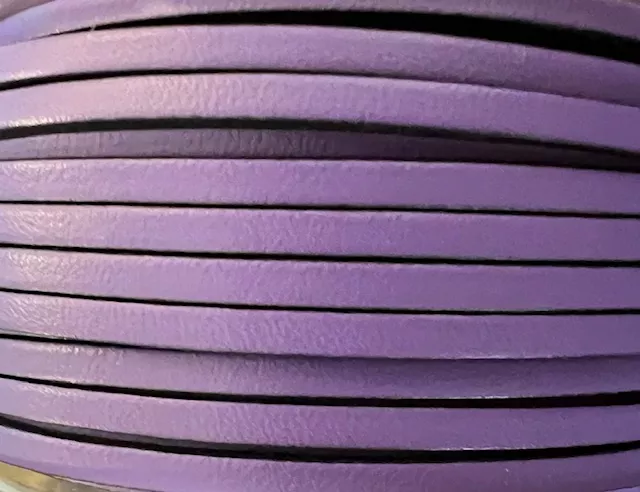 1m Cuir de veau 3mm plat-NOUVELLES COULEURS - Parme