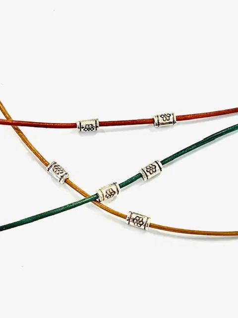 Int. cylindrique 6X2.6mm, trou1.1mm, pl FR OR/ARGENT  - Argent antique