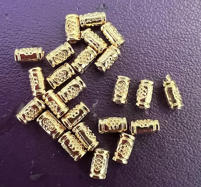 Int. cylindrique 6X2.6mm, trou1.1mm, pl FR OR/ARGENT  - Or