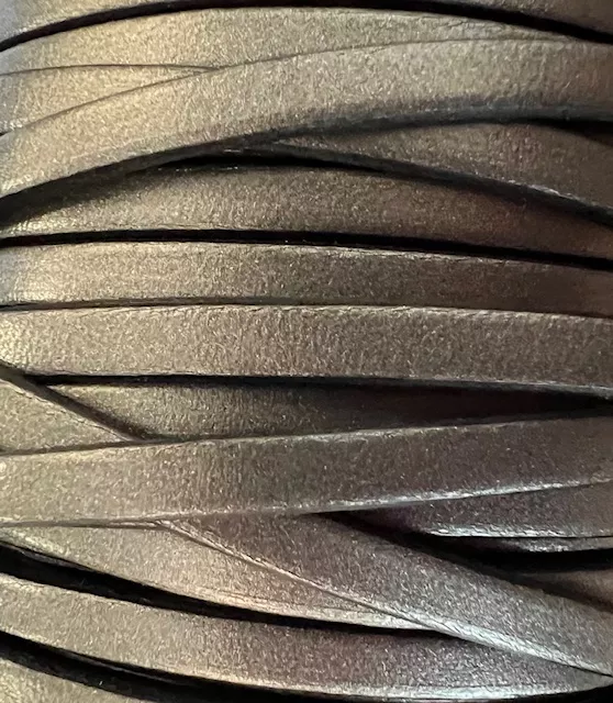 Cuir de Veau Metallisé en 5mm - Anthracite