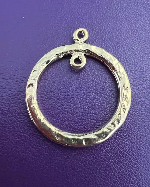 Pendant cercle martelé argent ou OR - Or