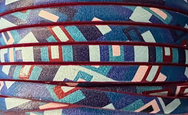 Cuir de veau imprimé en 5mm-NOUVEAUTES - Bleu