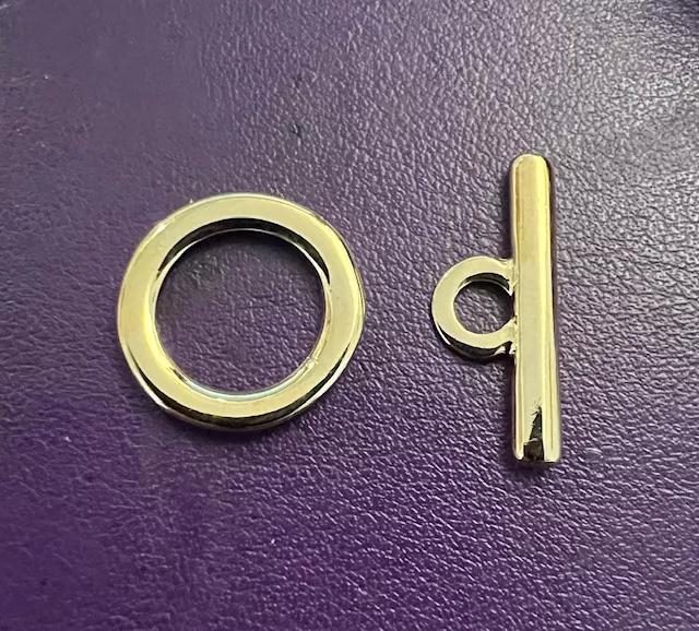 Fermoir T ARGENT vif ou OR plaqué en FRANCE - Or