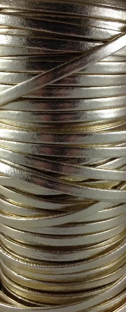 Cuir de chèvre agneau metalisé doublé 5mm - Jaune