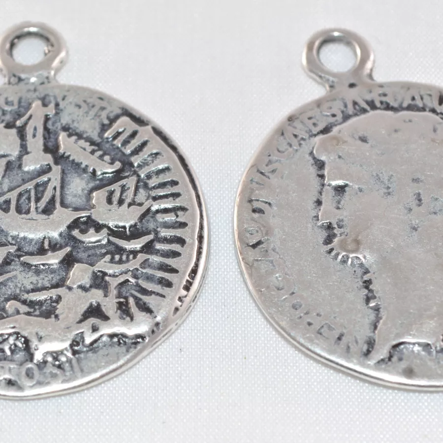 Pendant médaille double face galions