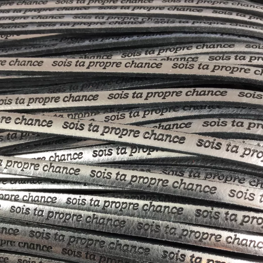 Cuir exclusivité Idil  SOIS TA PROPRE CHANCE - Argent