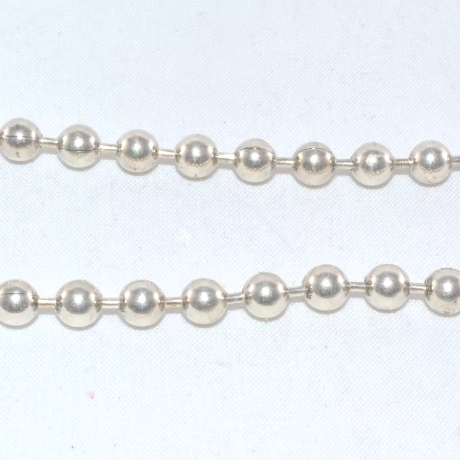  4.65mm chaine boule en laiton plaquée argent FR 12 microns