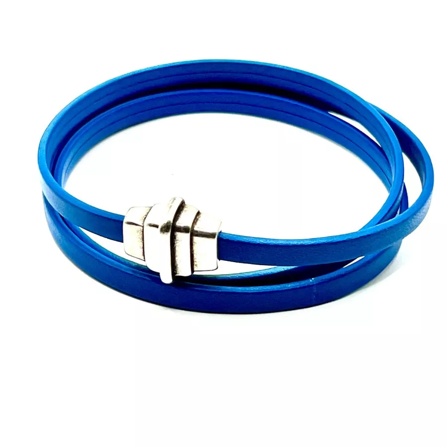 Fermoir aimanté en forme de pyramide pour cuir 5mm plat-4 couleurs - Argent antique