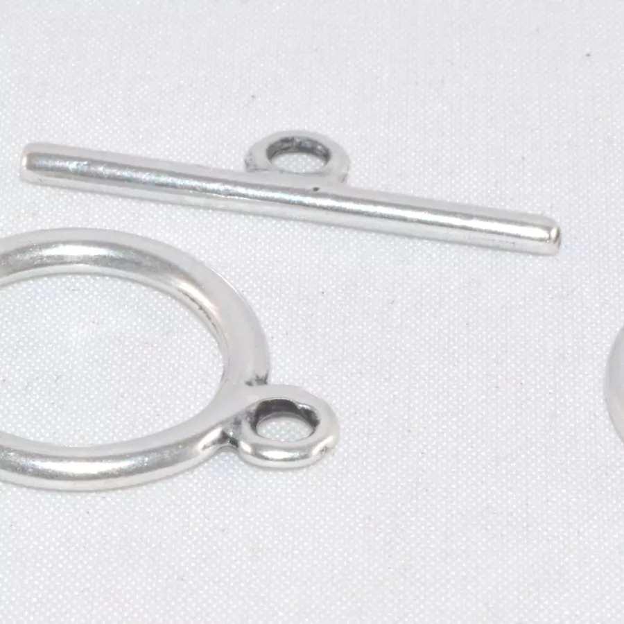 Fermoir T en zamac plaqué argent