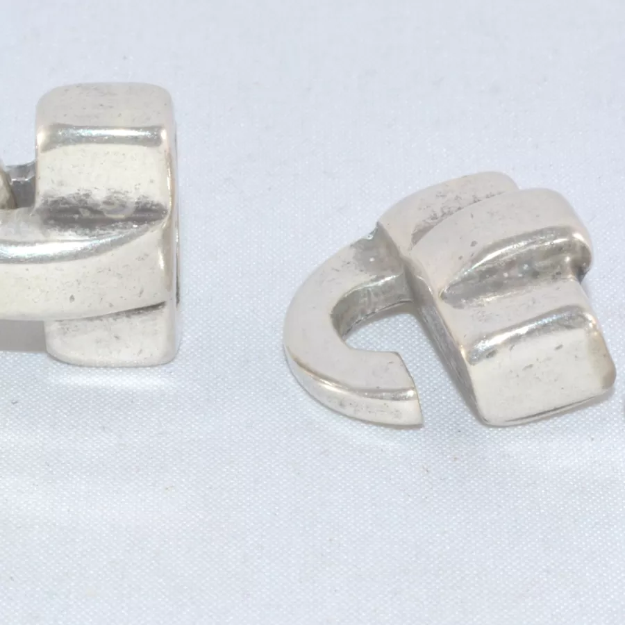 Fermoir crochet pour cuir plat 13mm