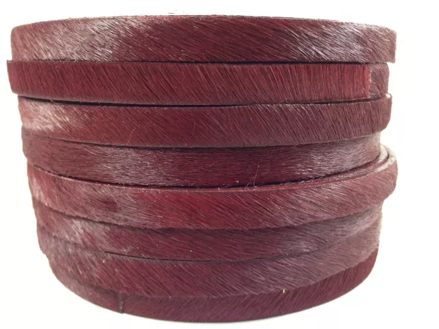 Cuir avec poils unis ou motif 10mm - Rouge bordeaux