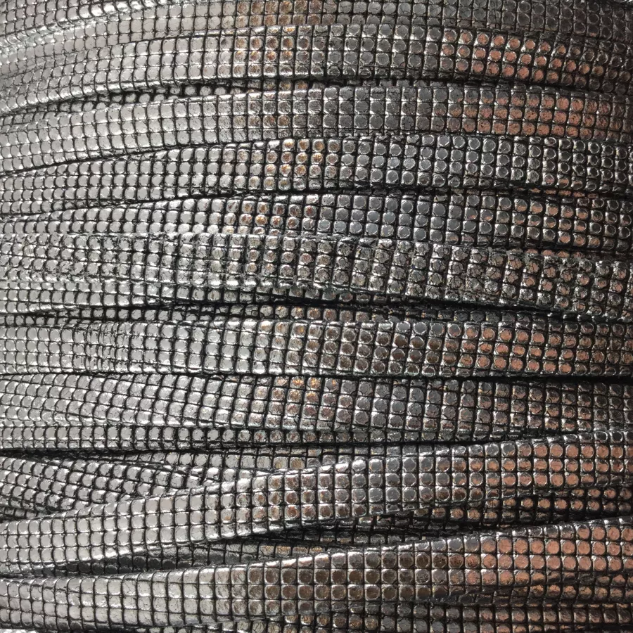 Cuir exclusivité idil motif écossais 5mm - Argent