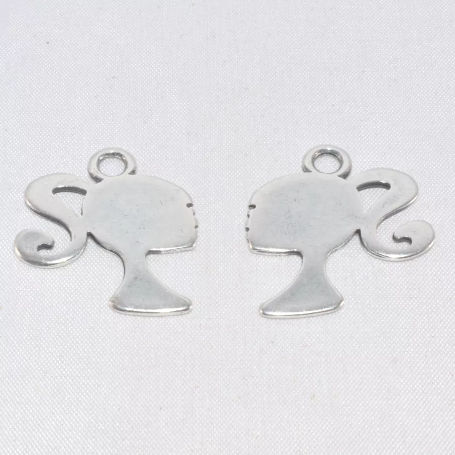 Pendant tete de fille avec queue de cheval