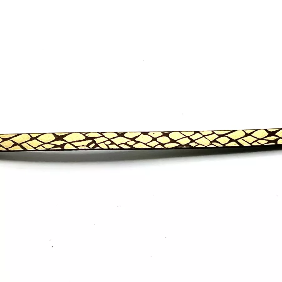 Cuir laser craquelé 5mm - Or