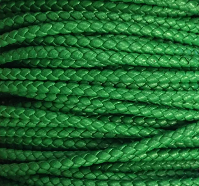 Cuir tressé rond 3-Qualité Joaillerie-nouvelles couleurs - Vert