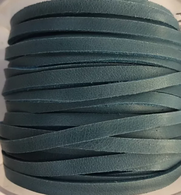 lanière 4 mm en veau non doublé pour sautoir - Bleu