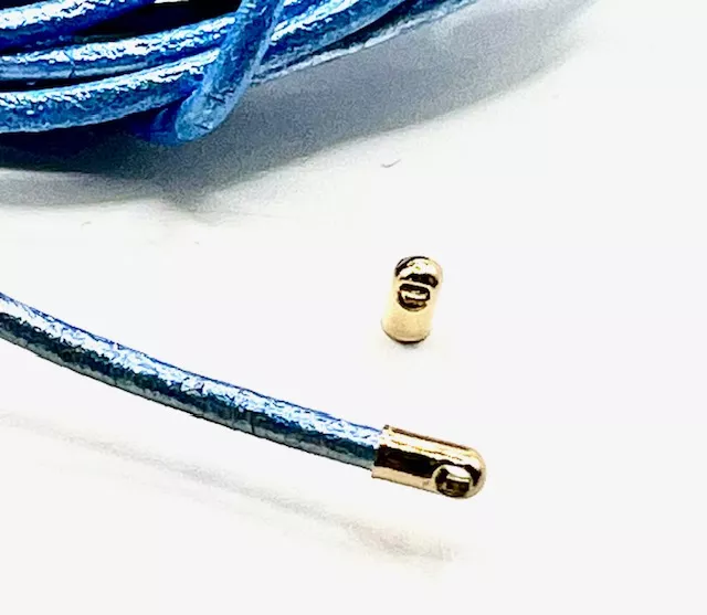 EMBOUT LAITON pour cuir chaine de 2MM - Or