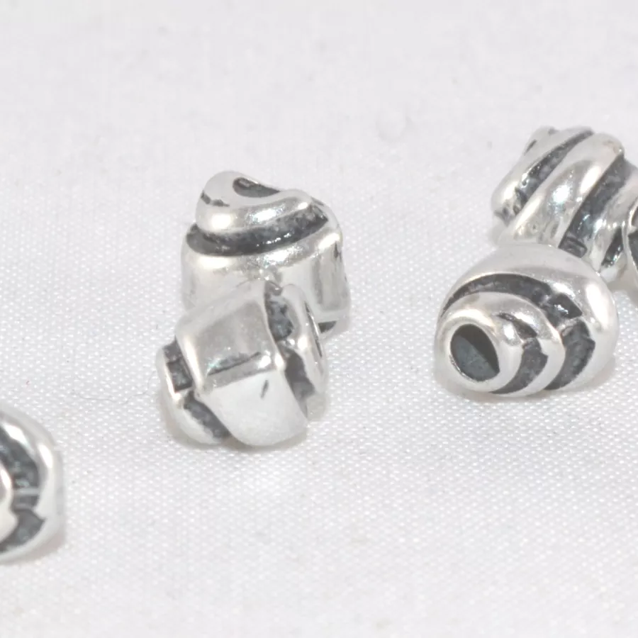 30Perles en métal strié