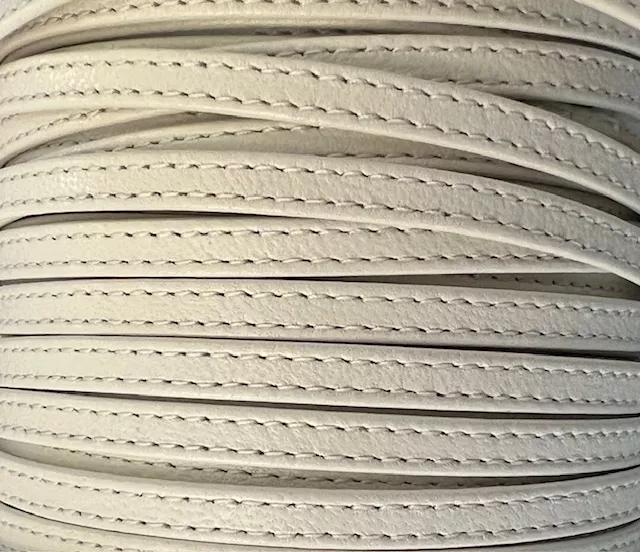 Cuir d'agneau plongé 5 mm double coutures-NOUVELLES COULEURS - ecru