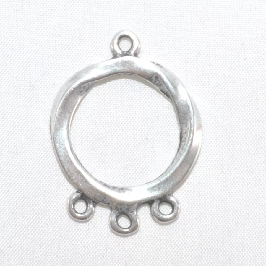 Cercle martelé avec 3 anneaux pour boucles d'oreilles