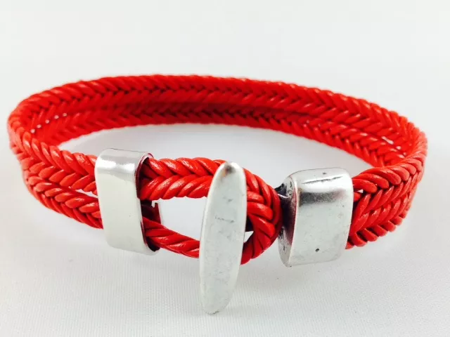 5 Fermoirs  crochet pour cuir plat 5x2mm