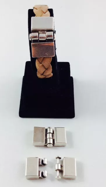 5 Fermoirs HOMME en crochet pour cuir 13mm