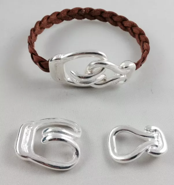 4 Fermoirs crochet pour cuir 7mm