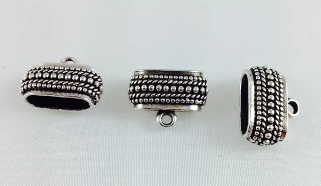  Embouts en étain plaqué argent 13 x 4.60mm