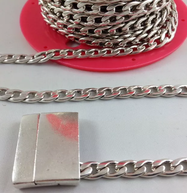 Chaine gourmette en laiton plaquée 10 microns en France