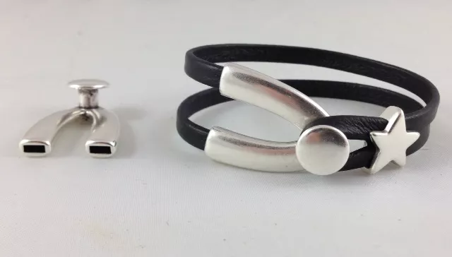 5 fermoirs fourche pour cuir 5mm